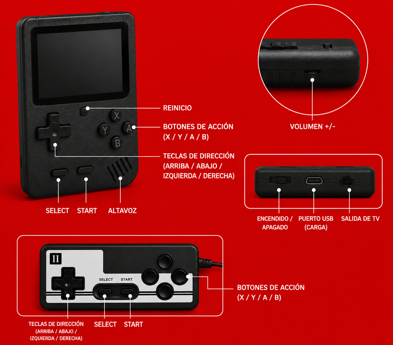 PAQUETE DE MINI CONSOLA RETRO