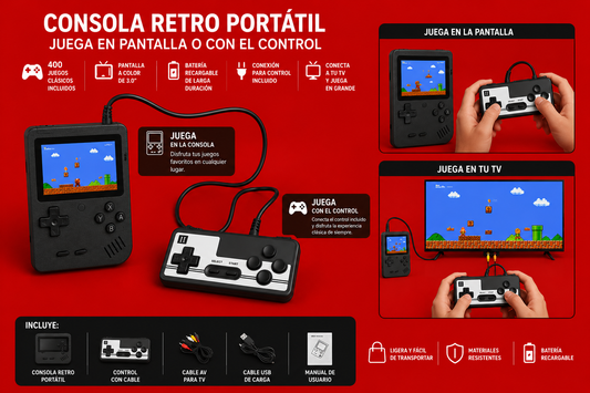 PAQUETE DE MINI CONSOLA RETRO